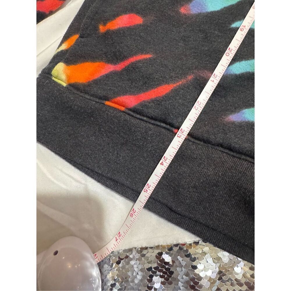 VS Pink rainbow zebra pullover cowl neck  Sherpa lined size large /L - Picture 8 of 8